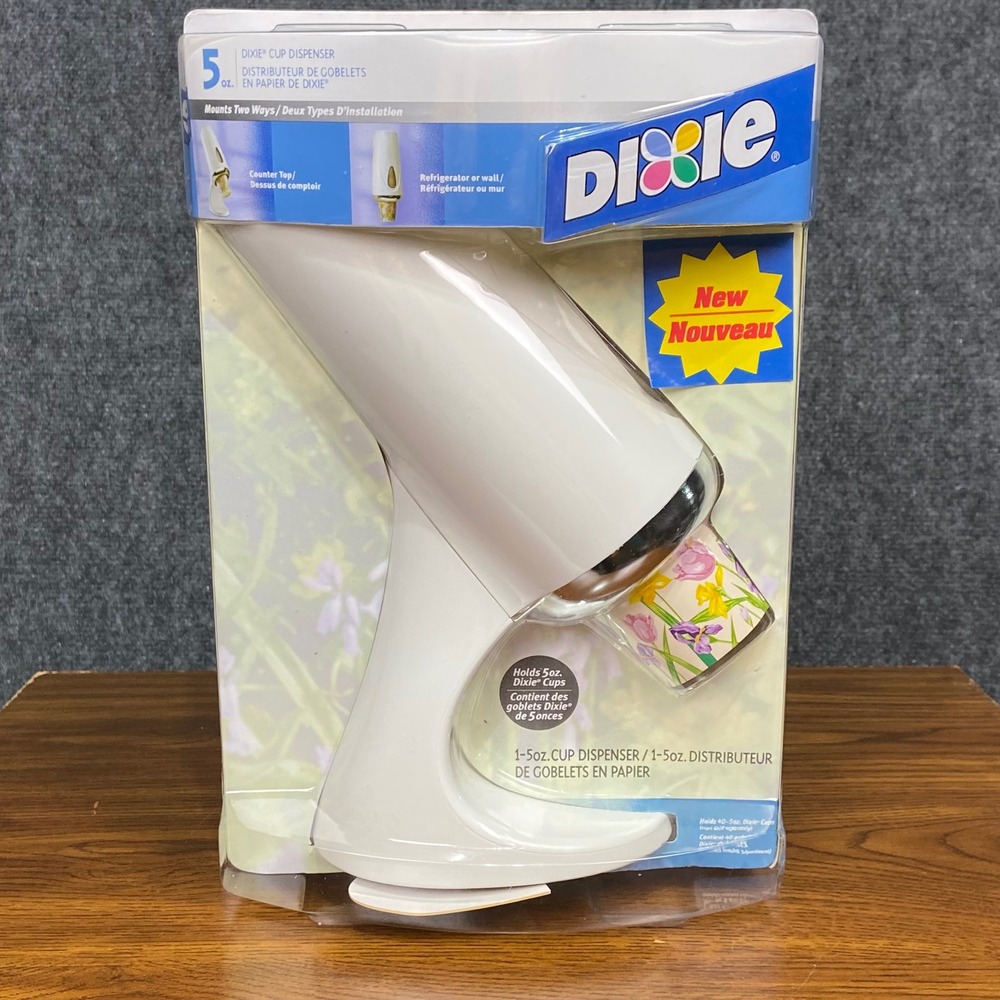 Vintage 2002 Dixie Cup Dispenser 5 oz. Countertop, Refrigerator, Wall Mount, New